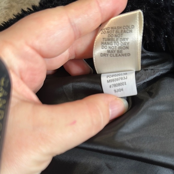 JohnPaulRichard Black Teddy L/S Open Front Jacket Plush Faux Fur Sz Large - Picture 9 of 9